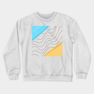 Blue green watercolor lines art design Crewneck Sweatshirt